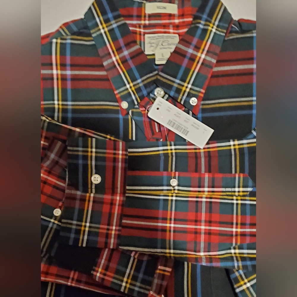 J. Crew Red and Blue Plaid Casual Button Down Shirt - Picture 2 of 7
